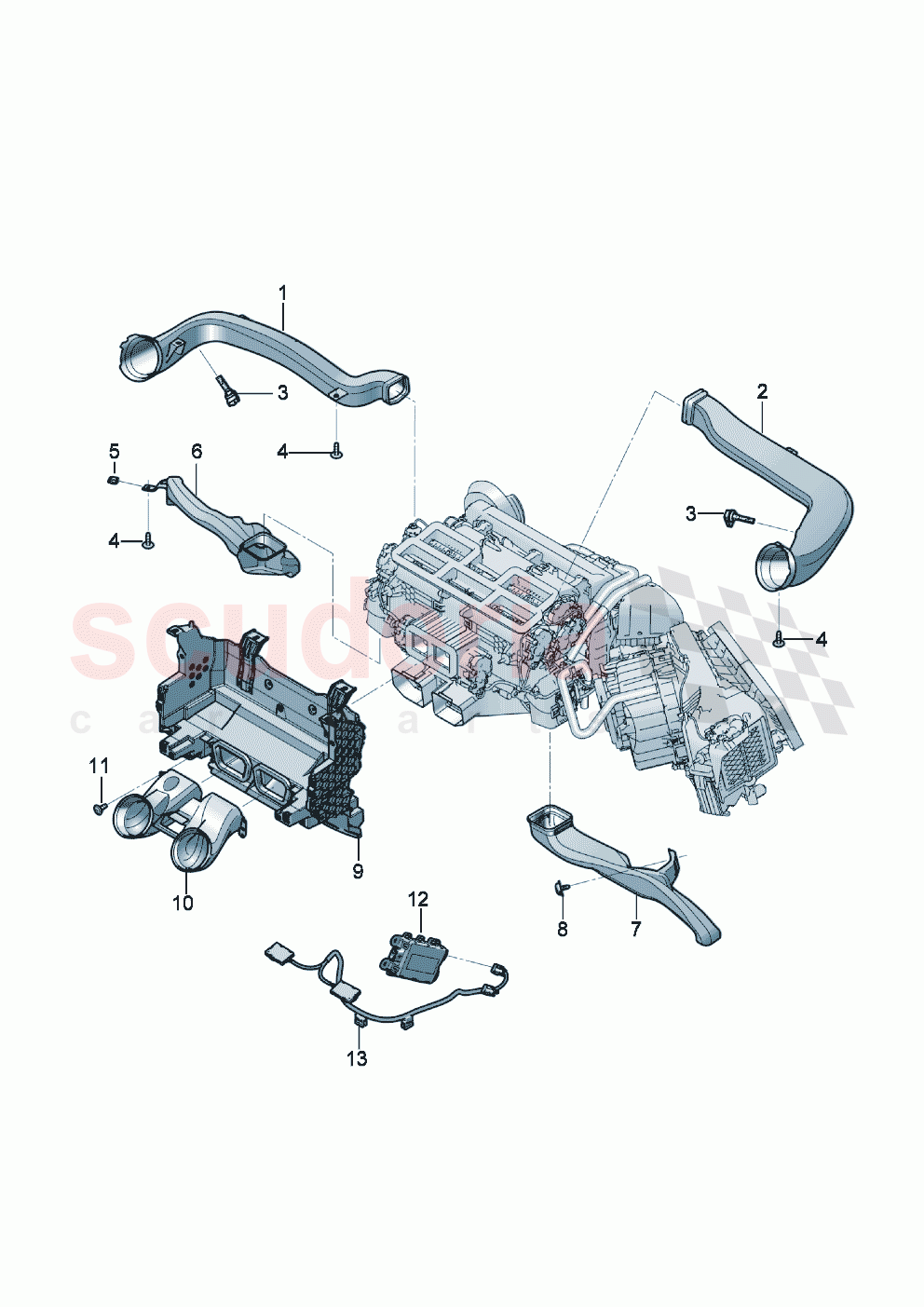 Air channel for pass. cabin heater of Bentley Bentley New Continental Convertible (2019-2024)
