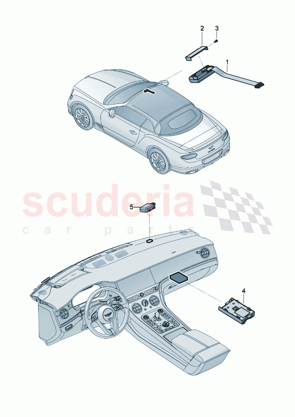 Electric parts for road toll system of Bentley Bentley New Continental Convertible (2019-2024)