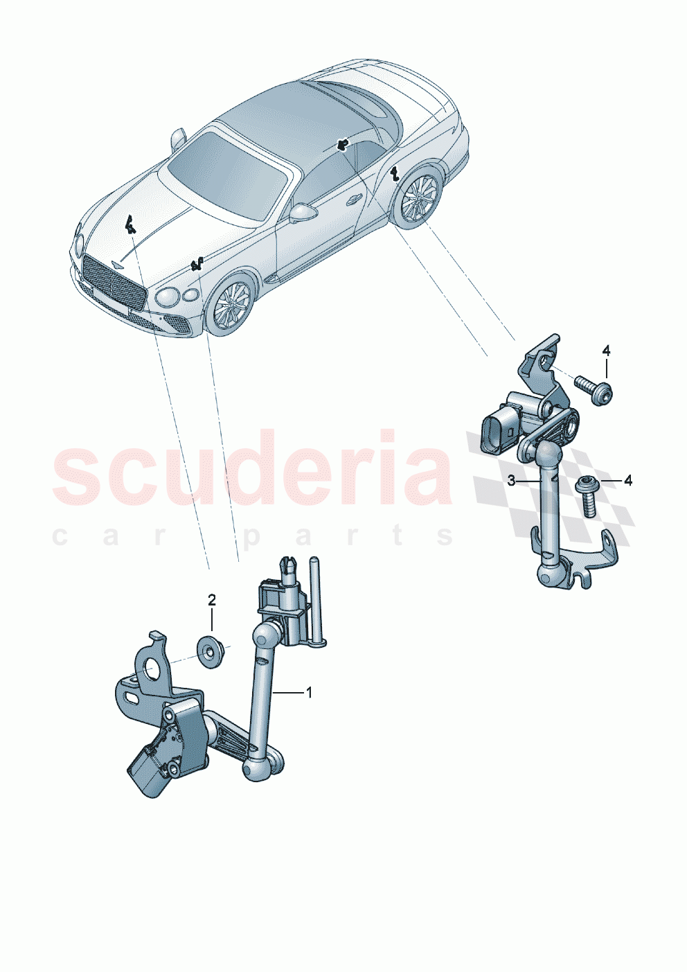 Sensor for headlight range control F >> 3S-K-074 634 F >> ZG-K-074 634 of Bentley Bentley New Continental Convertible (2019-2024)