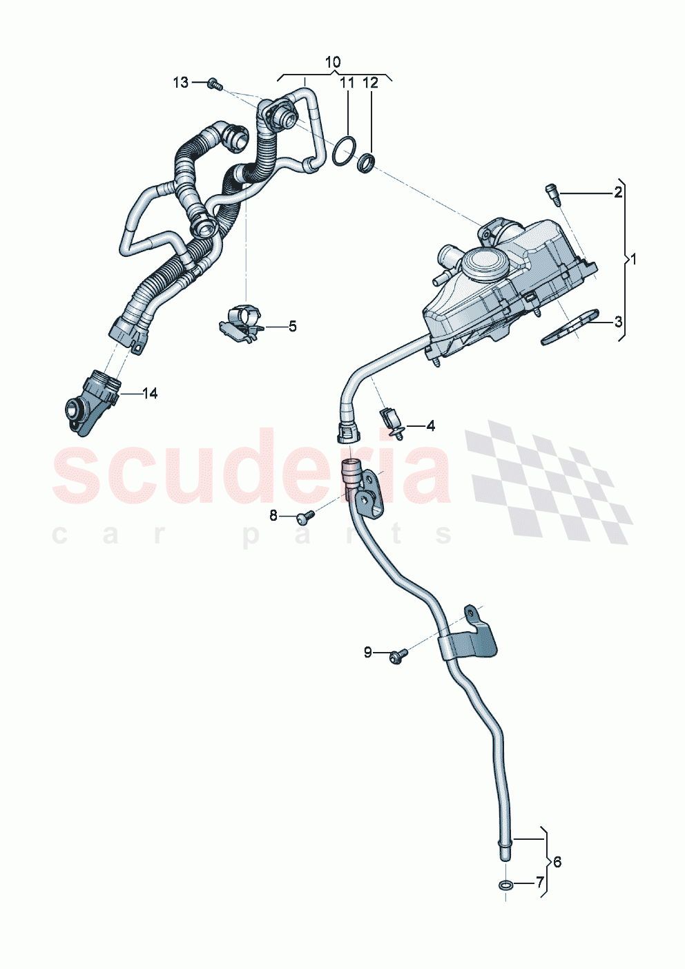 Crankcase housing ventilation D - MJ 2020>> of Bentley Bentley New Continental Convertible (2019-2024)