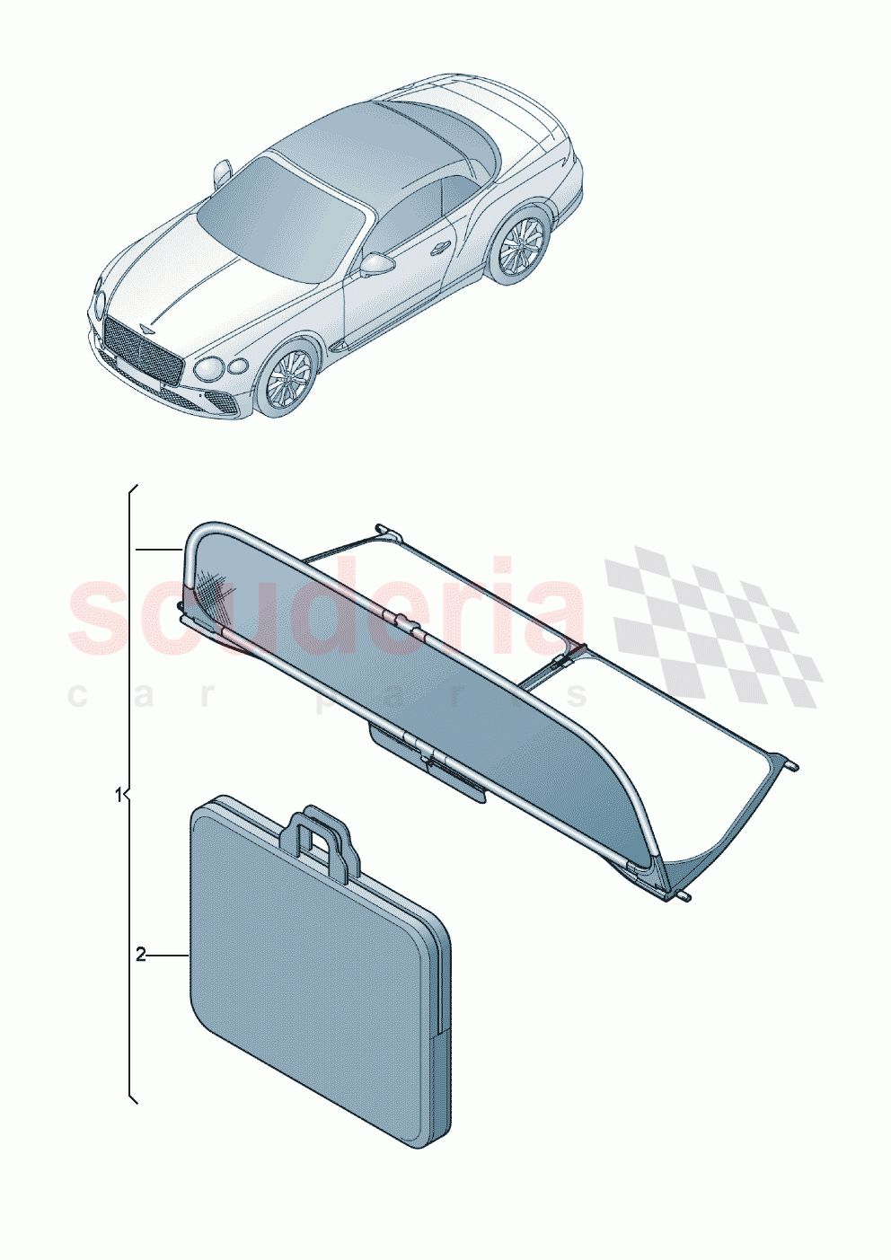 windbreak with bag of Bentley Bentley New Continental Convertible (2019-2024)