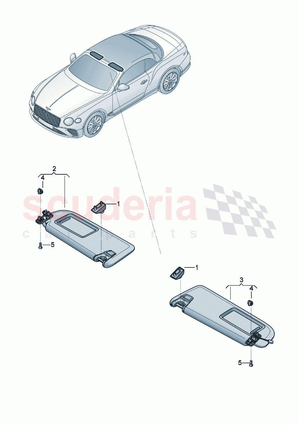 Sun visor D - MJ 2023>> of Bentley Bentley New Continental Convertible (2019-2024)