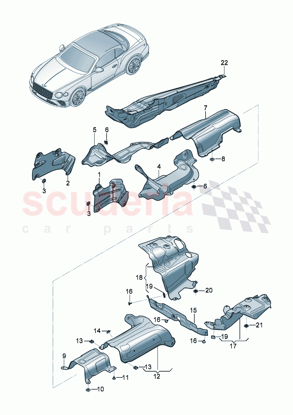 Heat shield of Bentley Bentley New Continental Convertible (2019-2024)