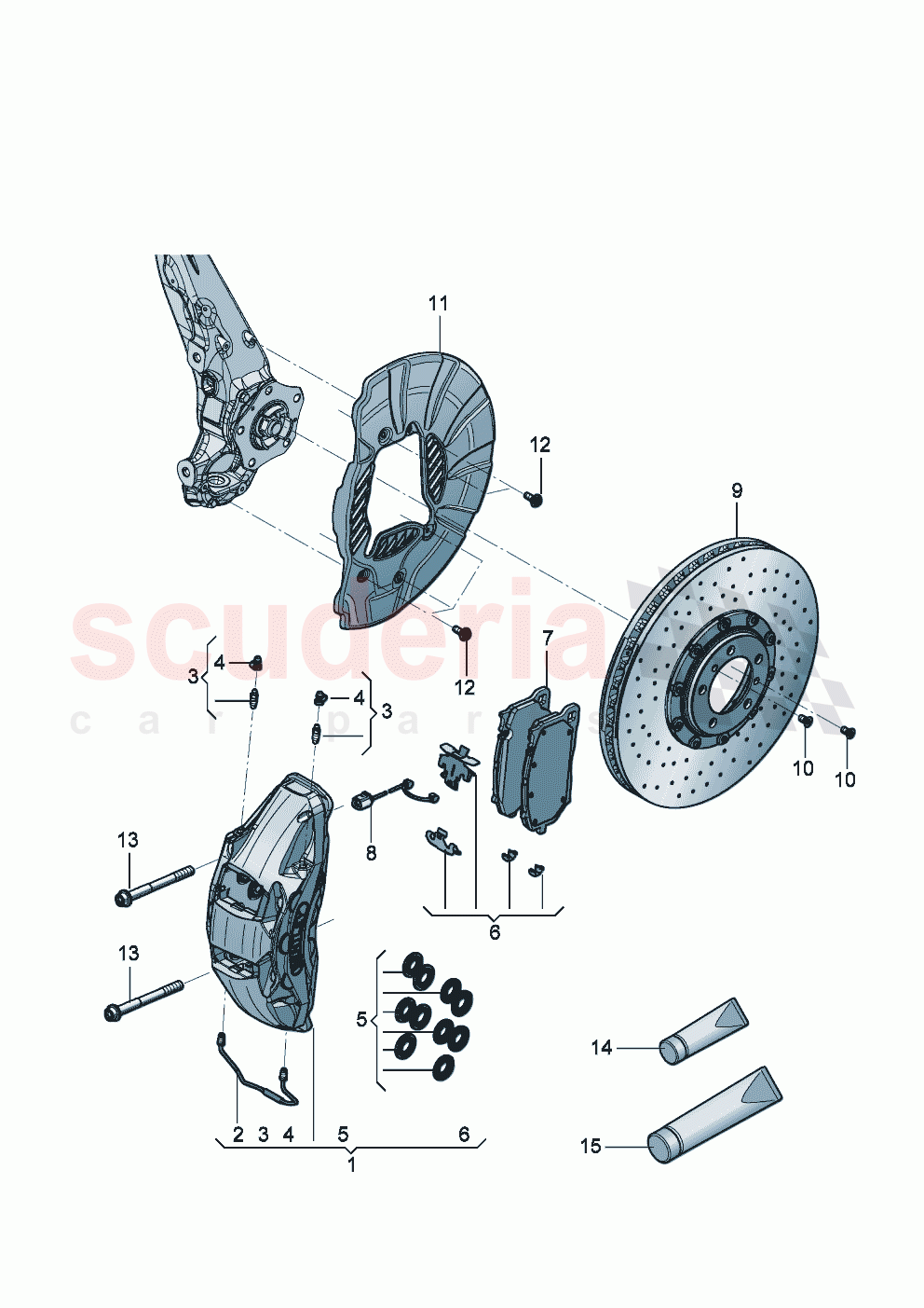 Fixed-calliper brake Brake disc (vented) For vehicles with ceramic brake disc of Bentley Bentley New Continental GT (2019-2024)