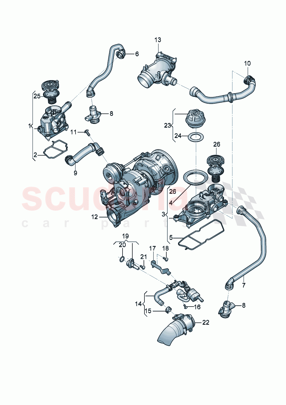 Crankcase housing ventilation D - MJ 2023>> - MJ 2023 of Bentley Bentley New Continental GT (2019-2024)