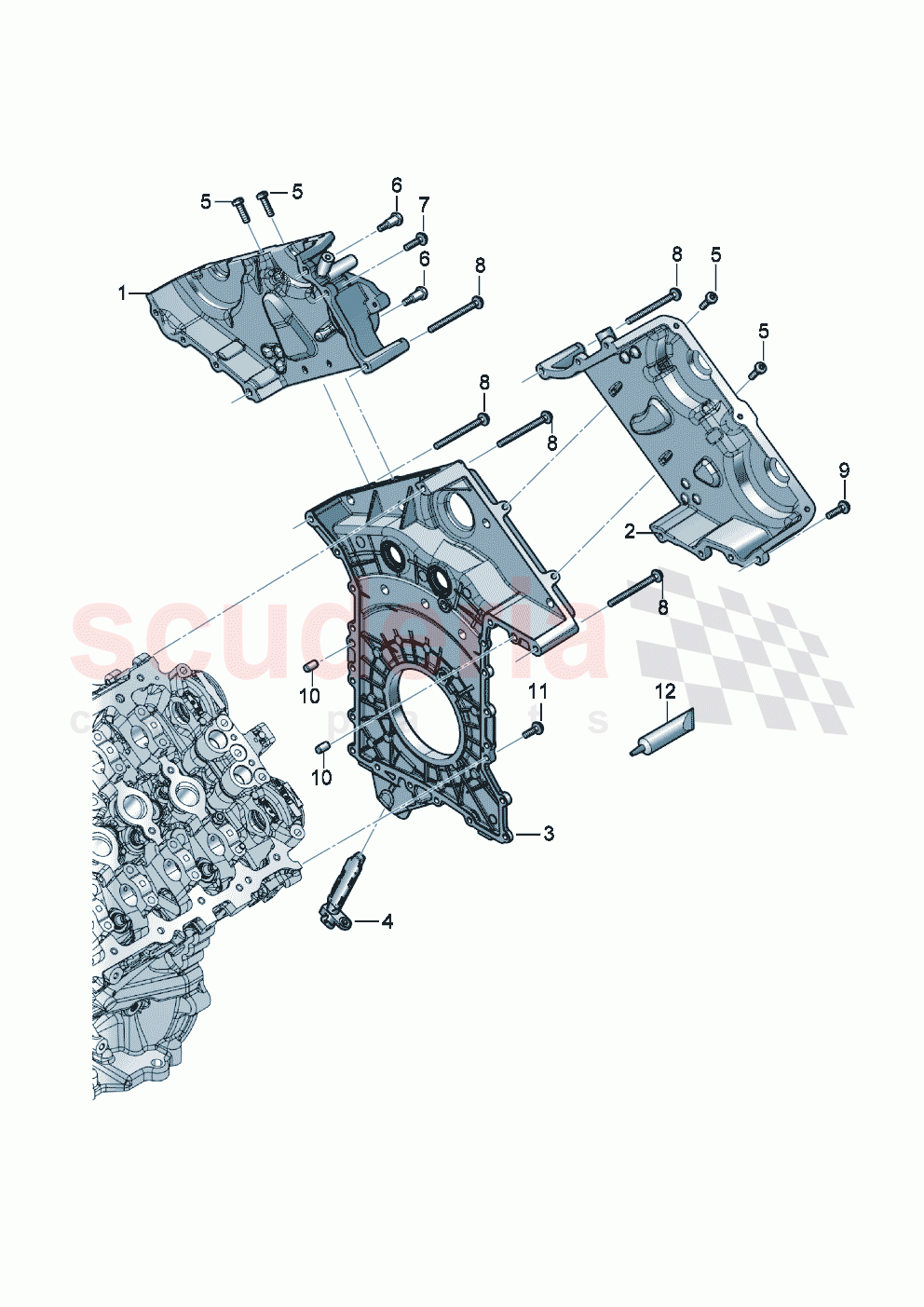 Cover for timing chain Sealing flange of Bentley Bentley New Continental GT (2019-2024)