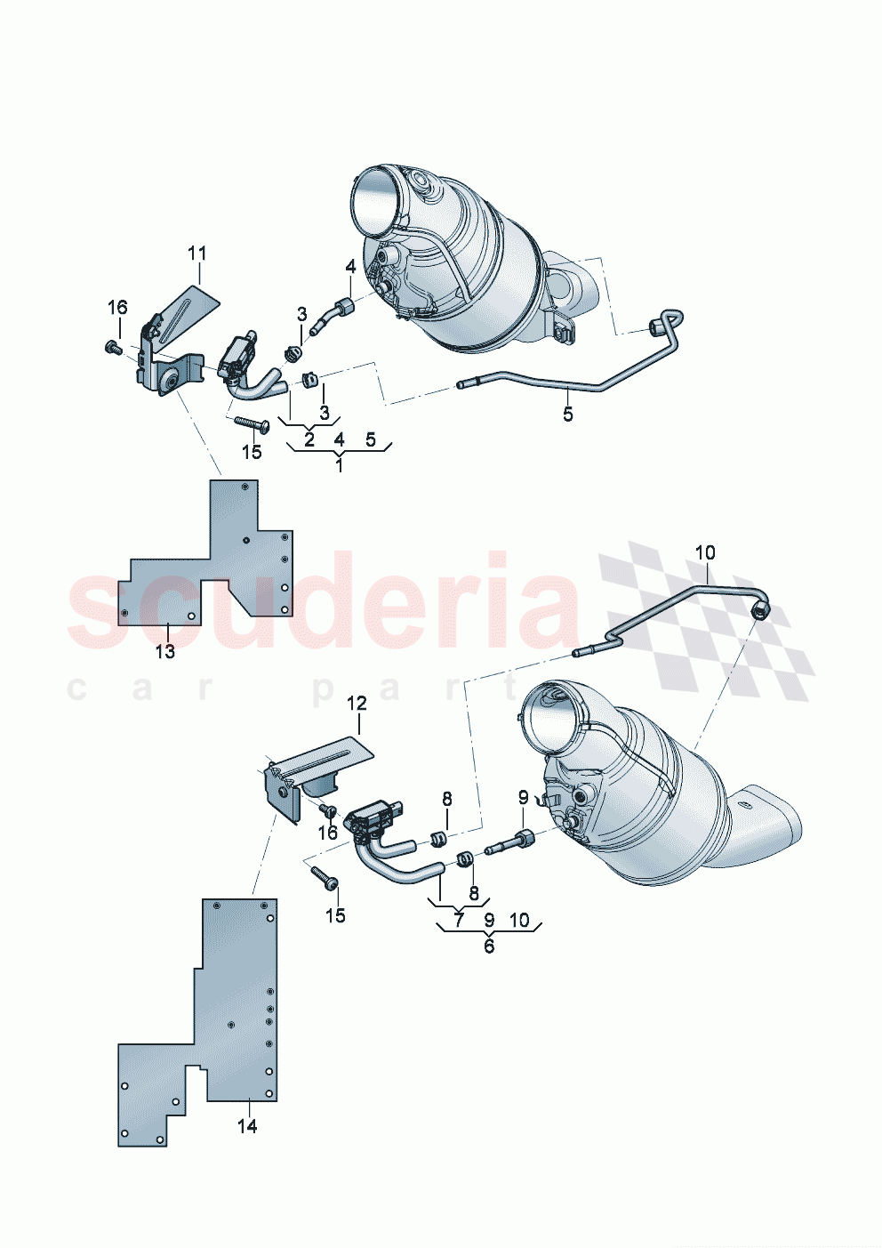 Control line with pressure difference sender Bracket for diff. pressure sensor of Bentley Bentley New Continental GT (2019-2024)