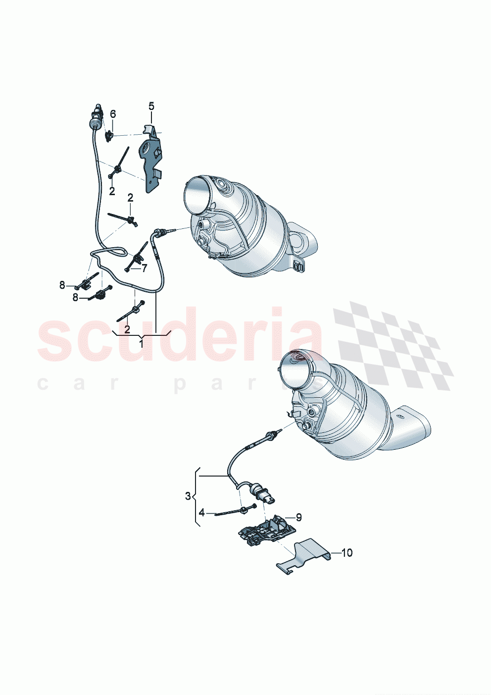 Exhaust gas temperature sender For vehicles with a petrol particulate filter of Bentley Bentley New Continental GT (2019-2024)