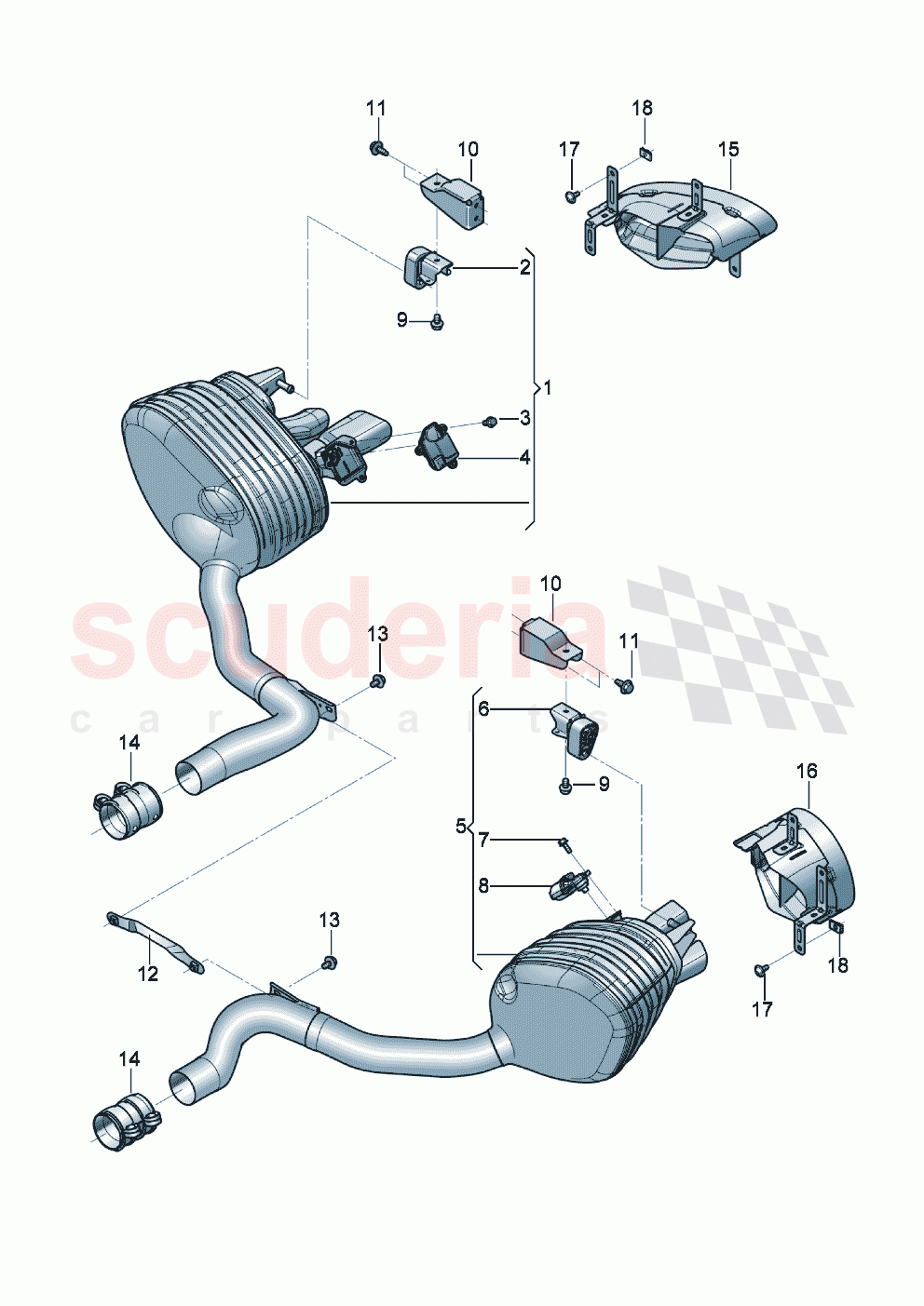 Rear silencer with exhaust flap Trim for exhaust tail pipe D - MJ 2024>> of Bentley Bentley New Continental GT (2019-2024)