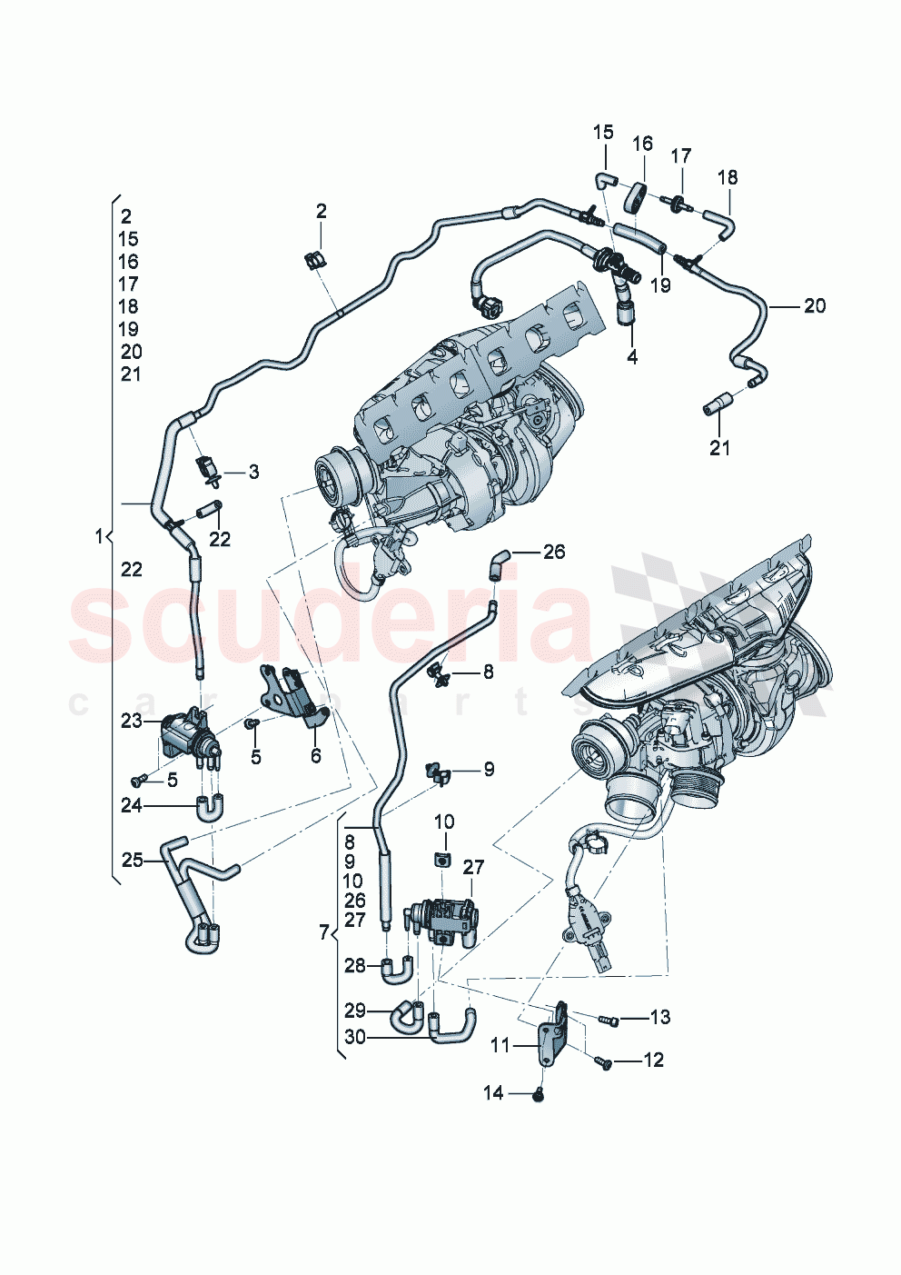 vacuum hoses Solenoid valve (For turbocharger) of Bentley Bentley New Continental GT (2019-2024)