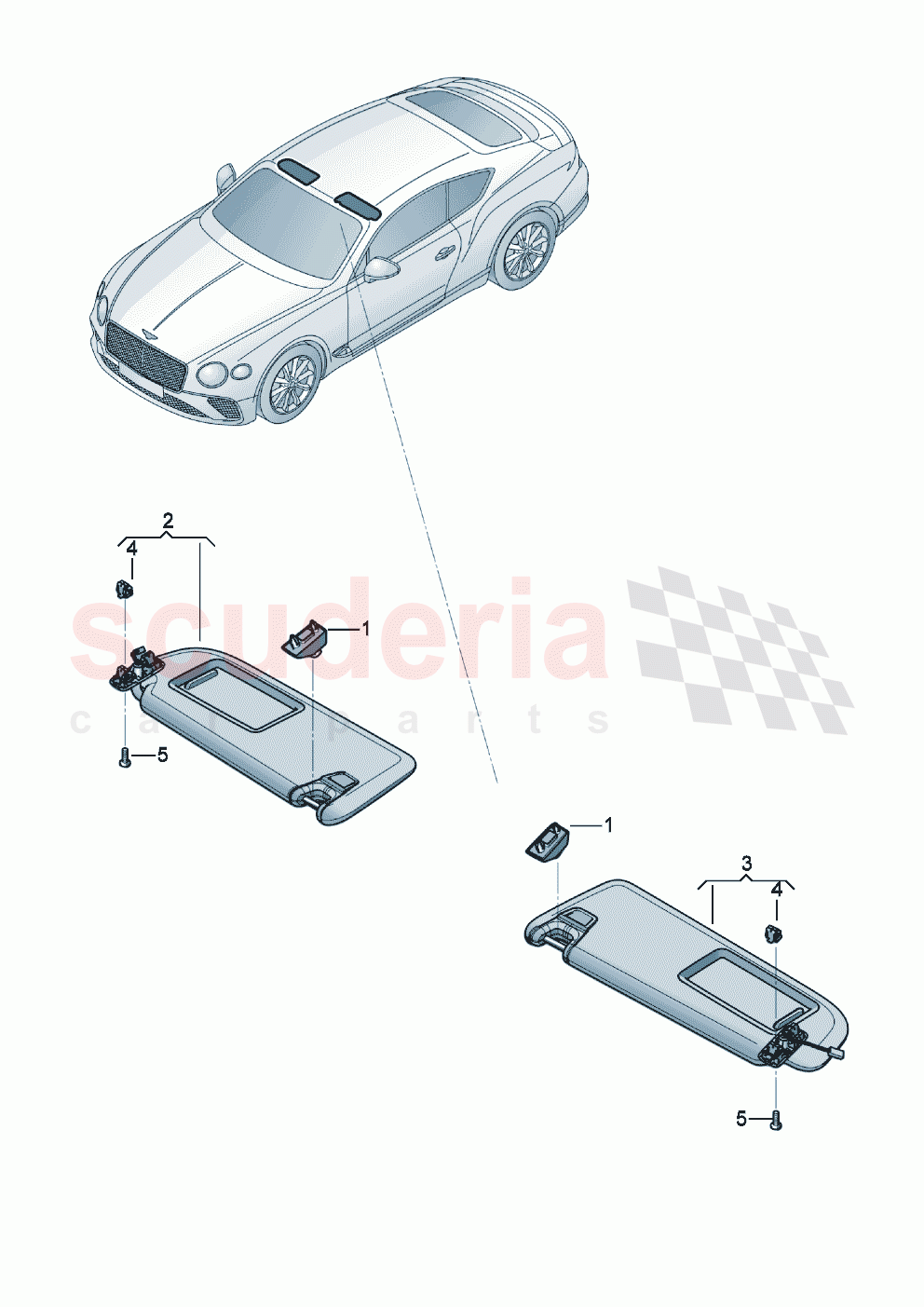 Sun visor D - MJ 2023>> of Bentley Bentley New Continental GT (2019-2024)