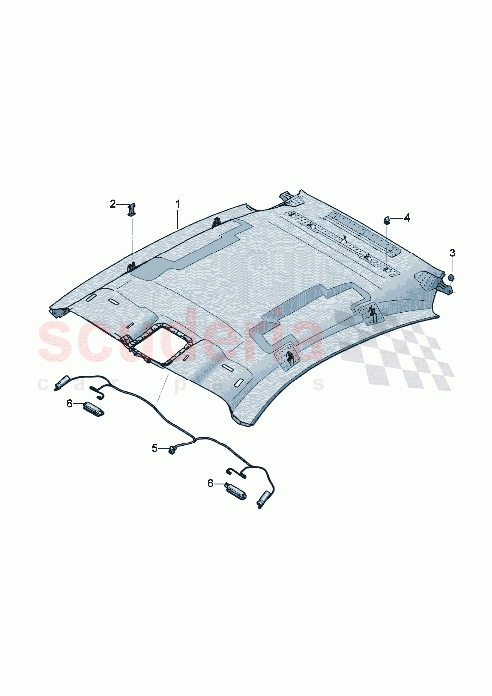 Moulded headliner D - MJ 2023>> of Bentley Bentley New Continental GT (2019-2024)
