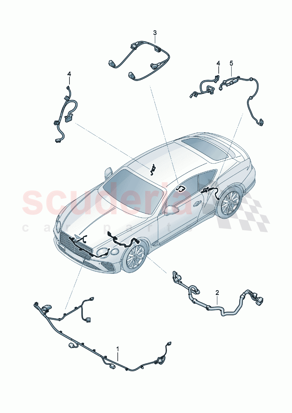 additional harness for interior additional wiring harness for dash panel additional wiring harness for engine compartment additional wiring harness,rear of Bentley Bentley New Continental GT (2019-2024)