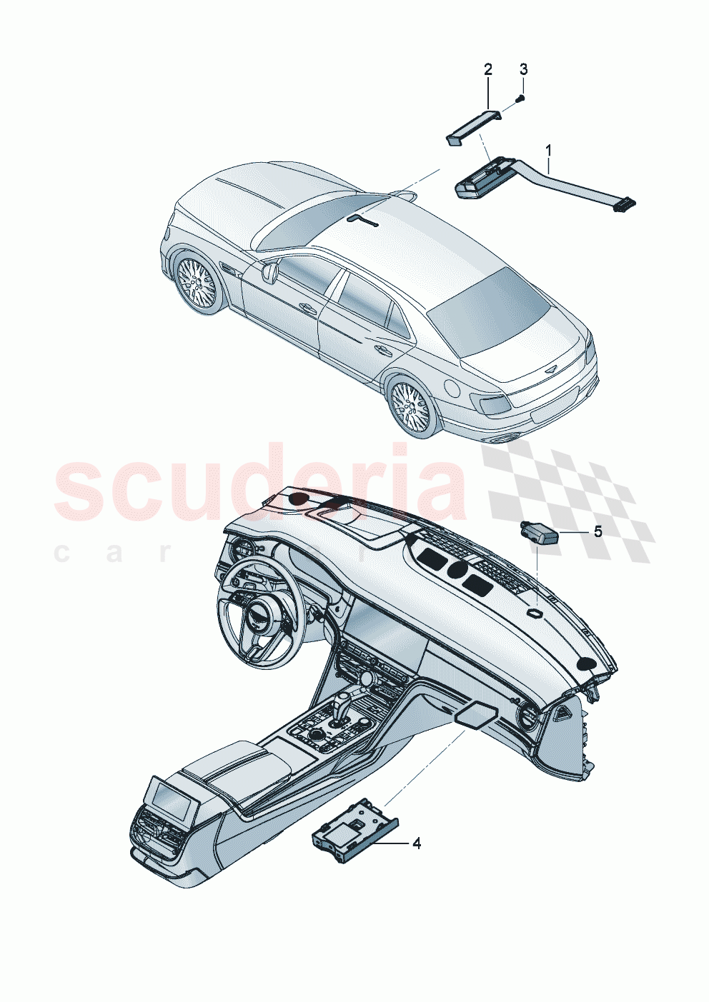 Electric parts for road toll system of Bentley Bentley New Flying Spur (2020-2024)