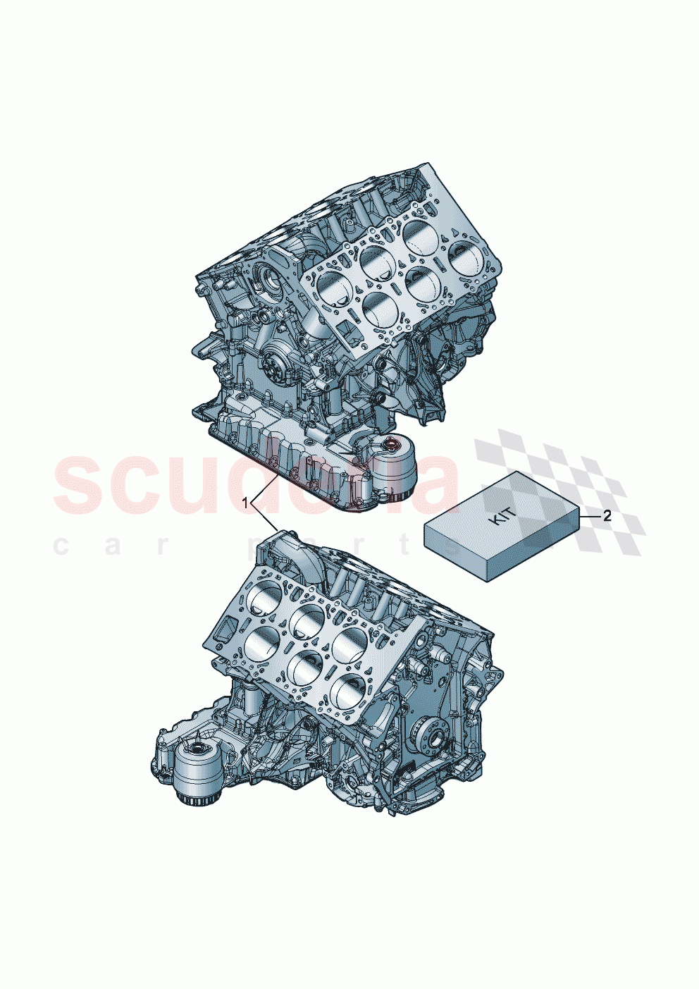 short engine with crankshaft, pistons, oil pump and oil sump of Bentley Bentley New Flying Spur (2020-2024)