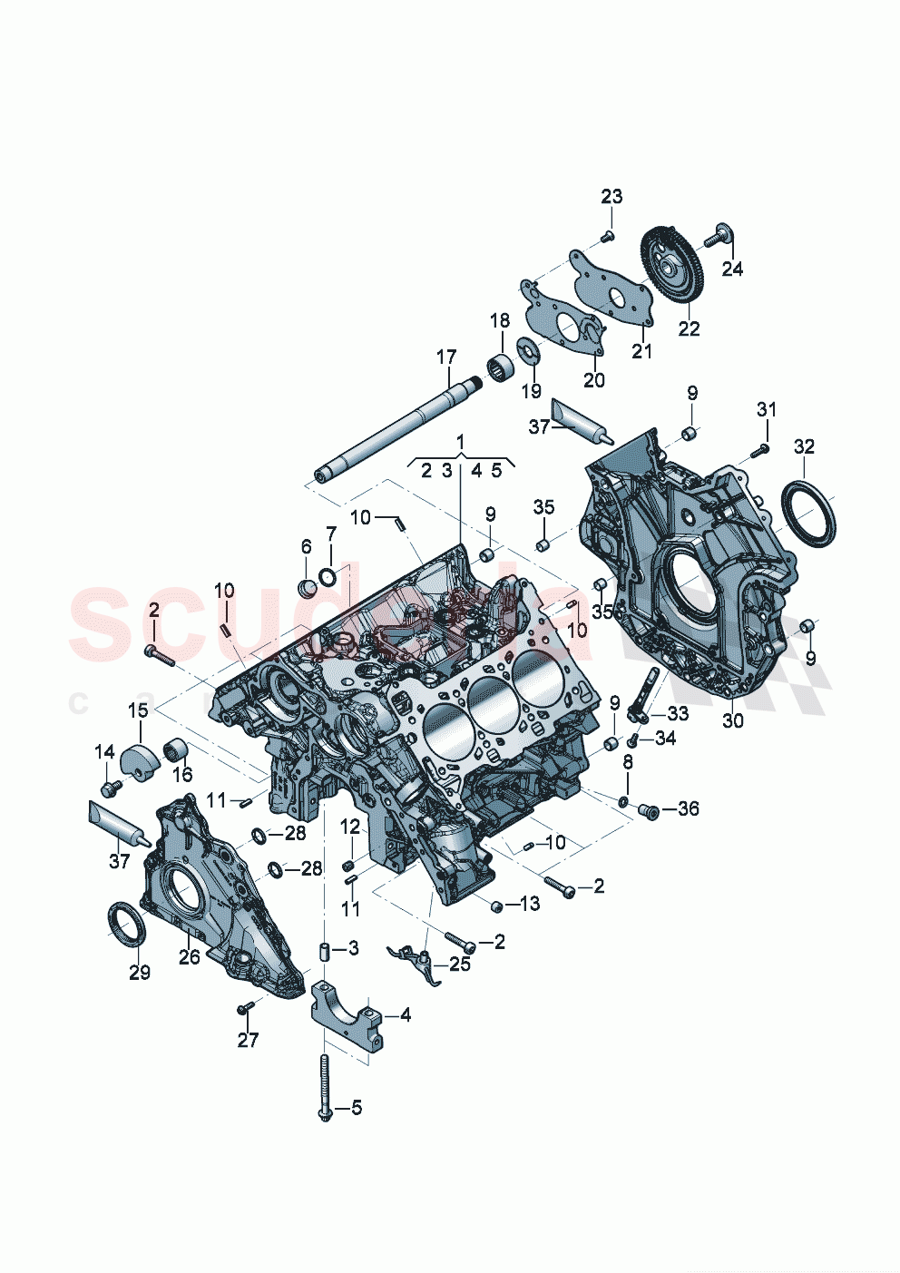 Crankcase housing Sealing flange balancer shaft of Bentley Bentley New Flying Spur (2020-2024)