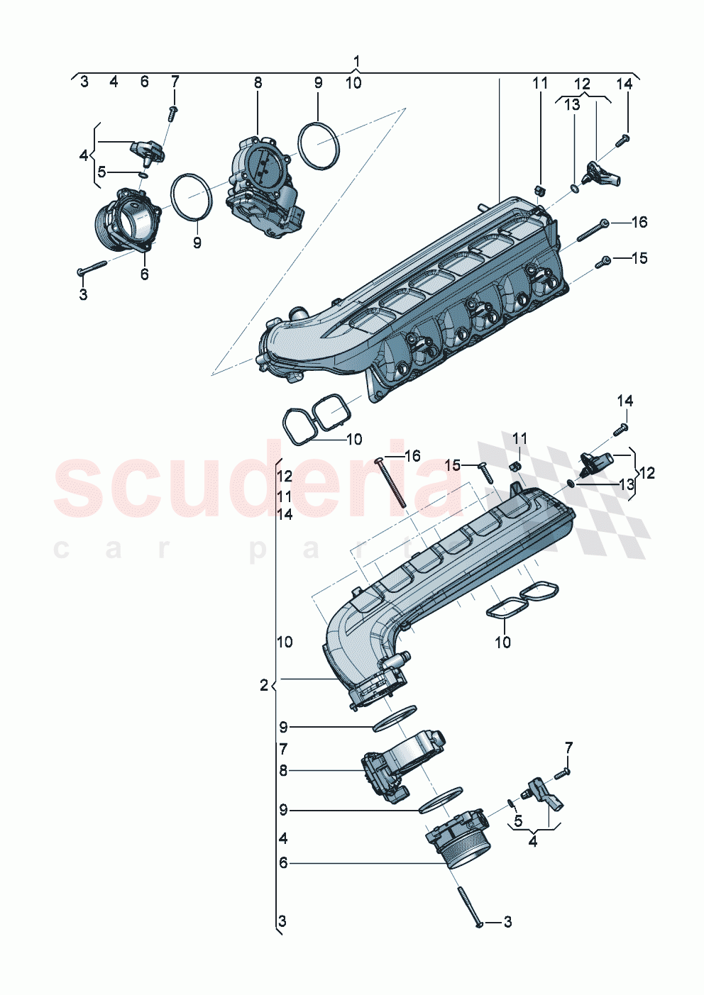 Intake manifold Throttle valve of Bentley Bentley New Flying Spur (2020-2024)