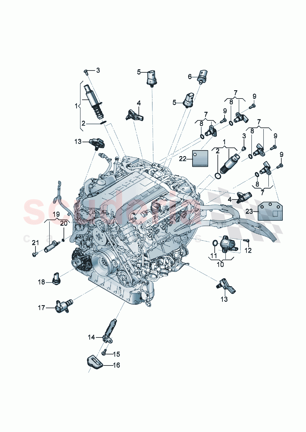switches and senders on engine of Bentley Bentley New Flying Spur (2020-2024)
