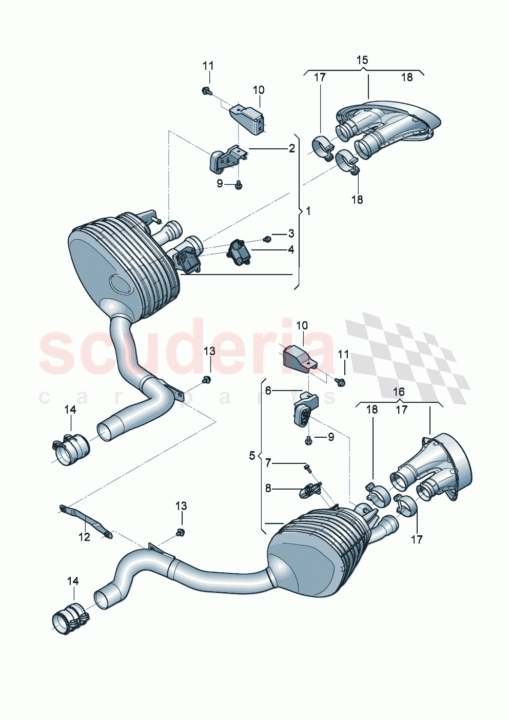 Rear silencer with exhaust flap Trim for exhaust tail pipe D >> - MJ 2022 of Bentley Bentley New Flying Spur (2020-2024)