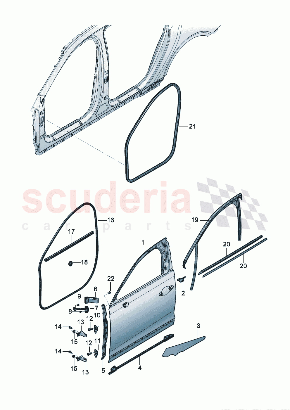 Door Window aperture seal Door seal of Bentley Bentley New Flying Spur (2020-2024)