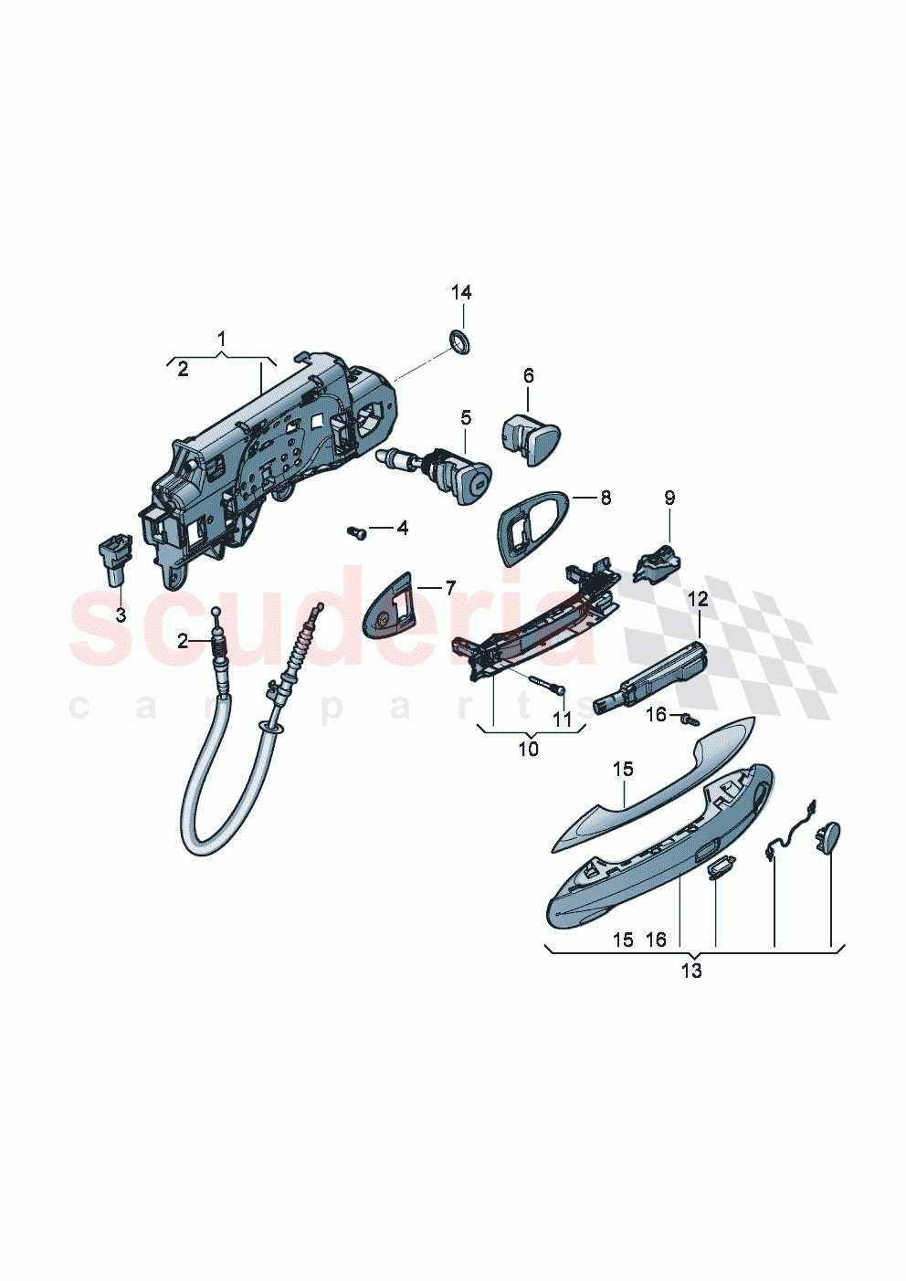 Door handle, exterior of Bentley Bentley New Flying Spur (2020-2024)
