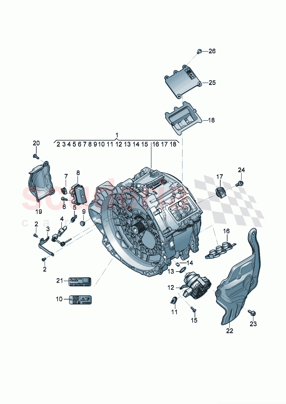 Traction motor for elec. drive For vehicles with hybrid drive of Bentley Bentley New Flying Spur (2020-2024)