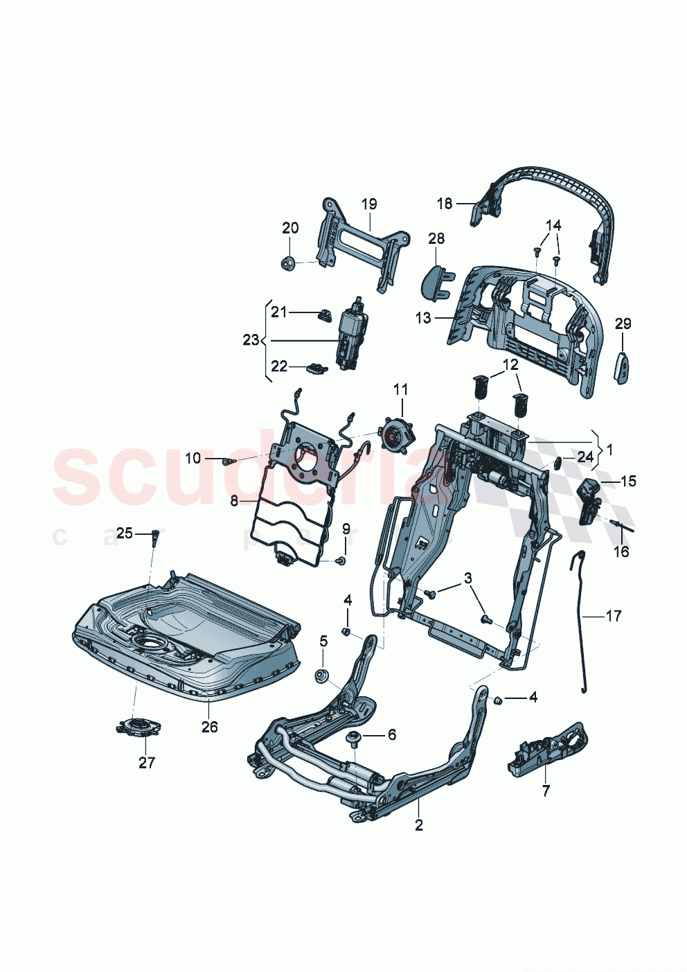 Rear seat frame of Bentley Bentley New Flying Spur (2020-2024)