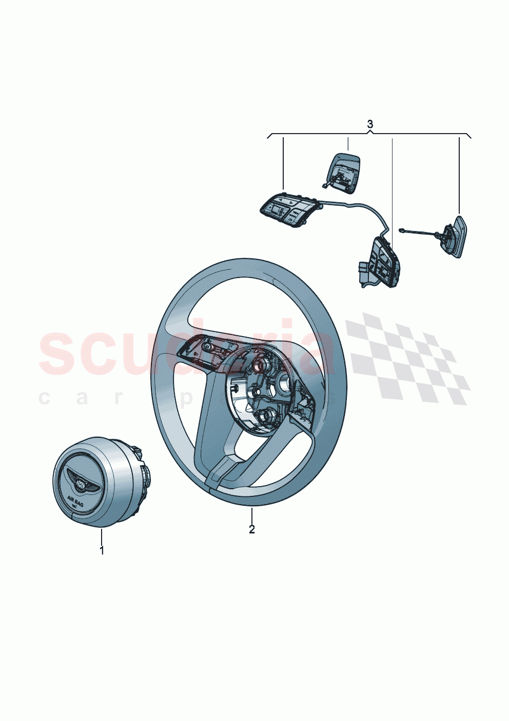 airbag unit for steering wheel of Bentley Bentley New Continental Convertible (2025-2026)