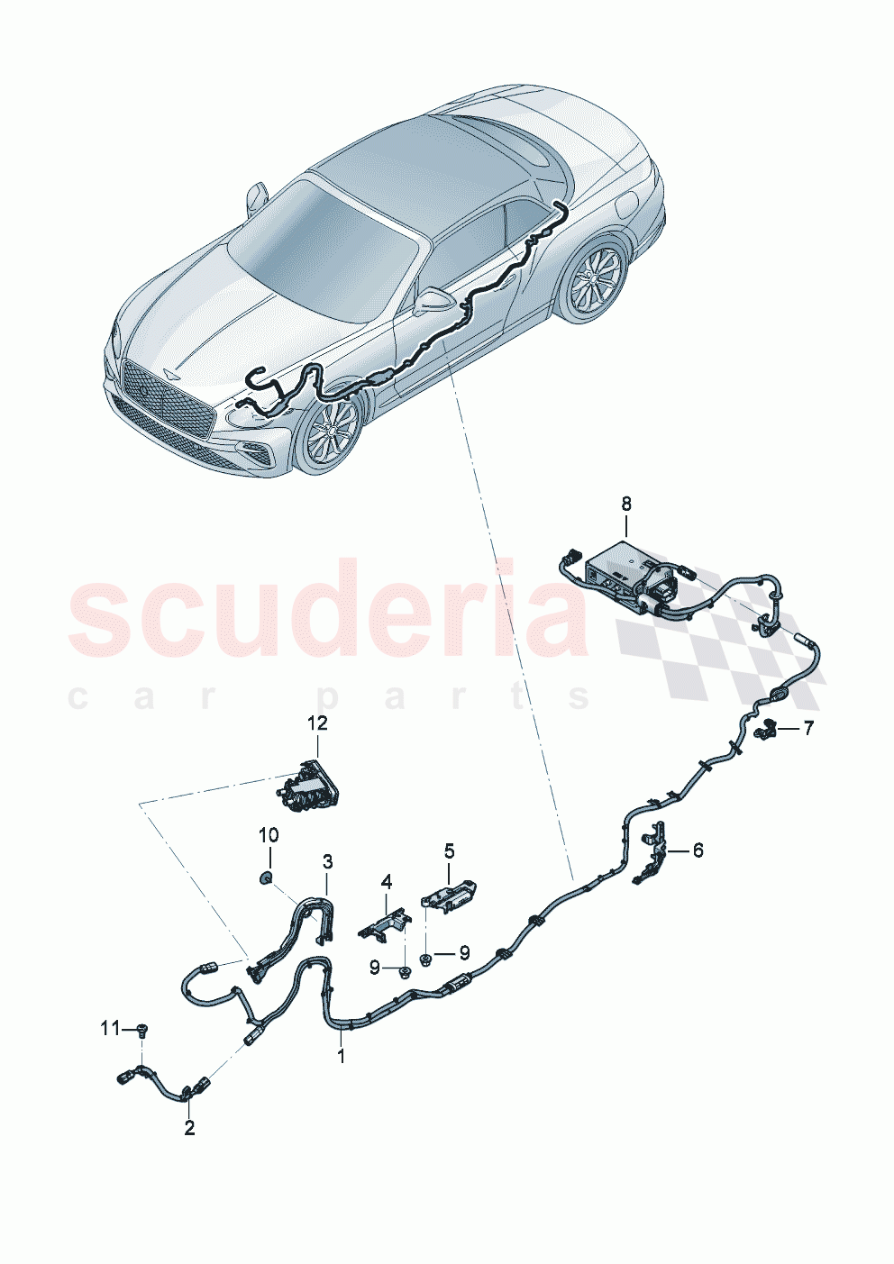 High-voltage cable for high- voltage heating (PTC) of Bentley Bentley New Continental Convertible (2025-2026)