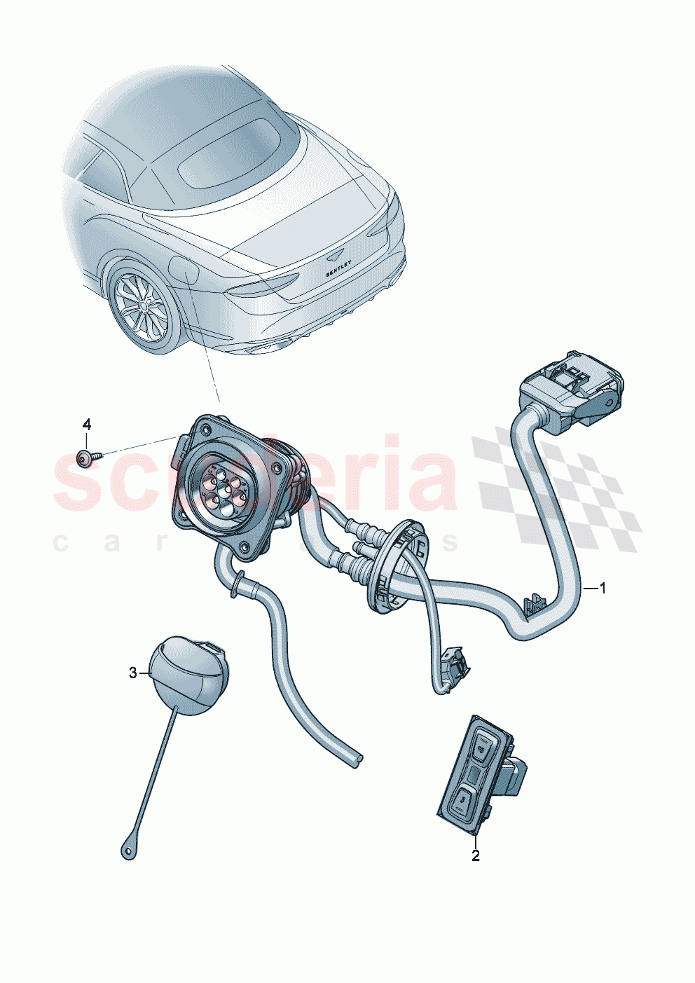 High-voltage wiring set for charging socket of Bentley Bentley New Continental Convertible (2025-2026)