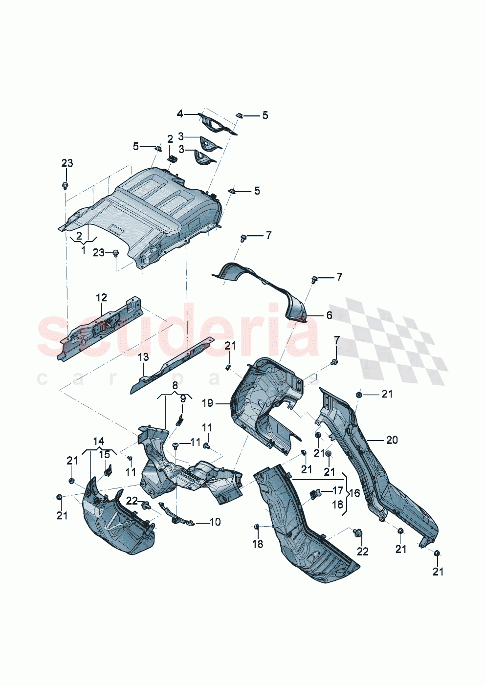Air guide channel heat deflector plate For exhaust system of Bentley Bentley New Continental Convertible (2025-2026)