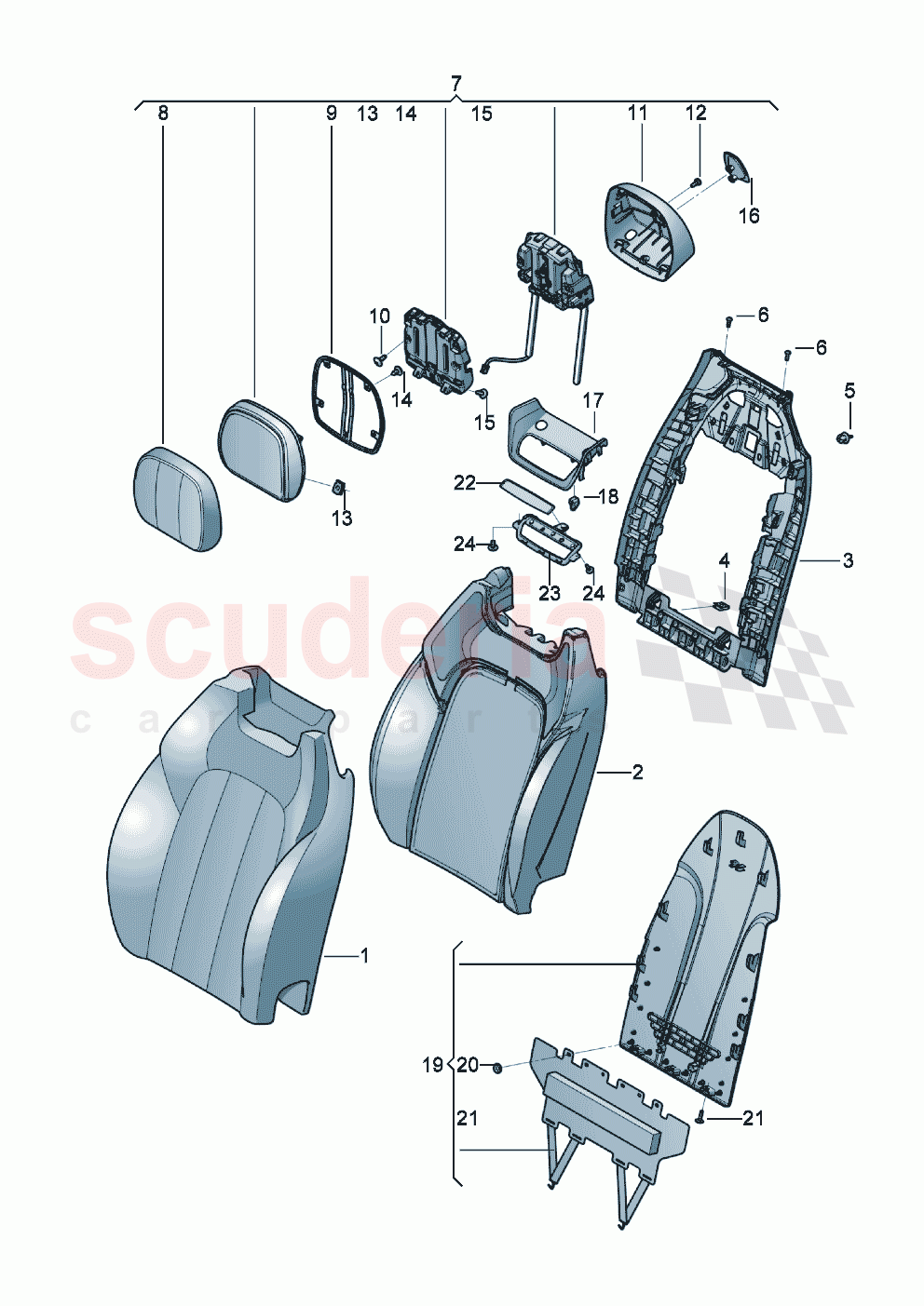 Seat back trim head restraint, adjustable of Bentley Bentley New Continental Convertible (2025-2026)