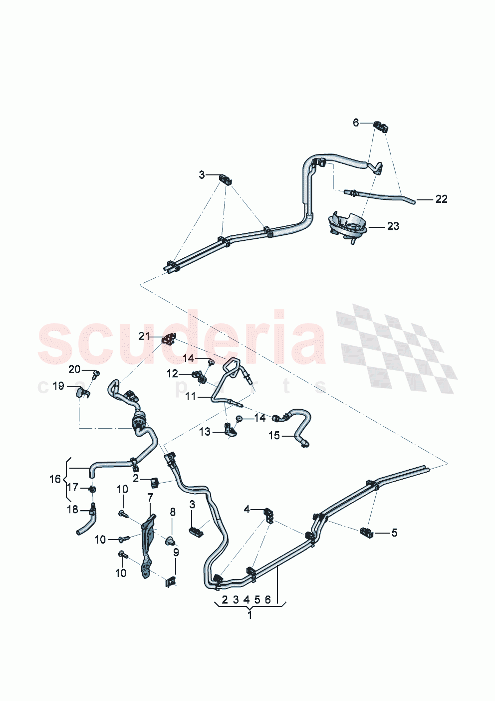 1 set of fuel pipes with breather tube Fuel supply line Breather line of Bentley Bentley New Continental Convertible (2025-2026)