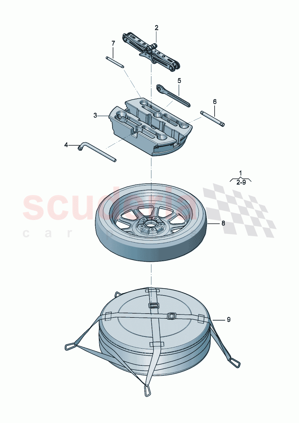 Vehicle tools Temporary spare wheel set of Bentley Bentley New Continental Convertible (2025-2026)