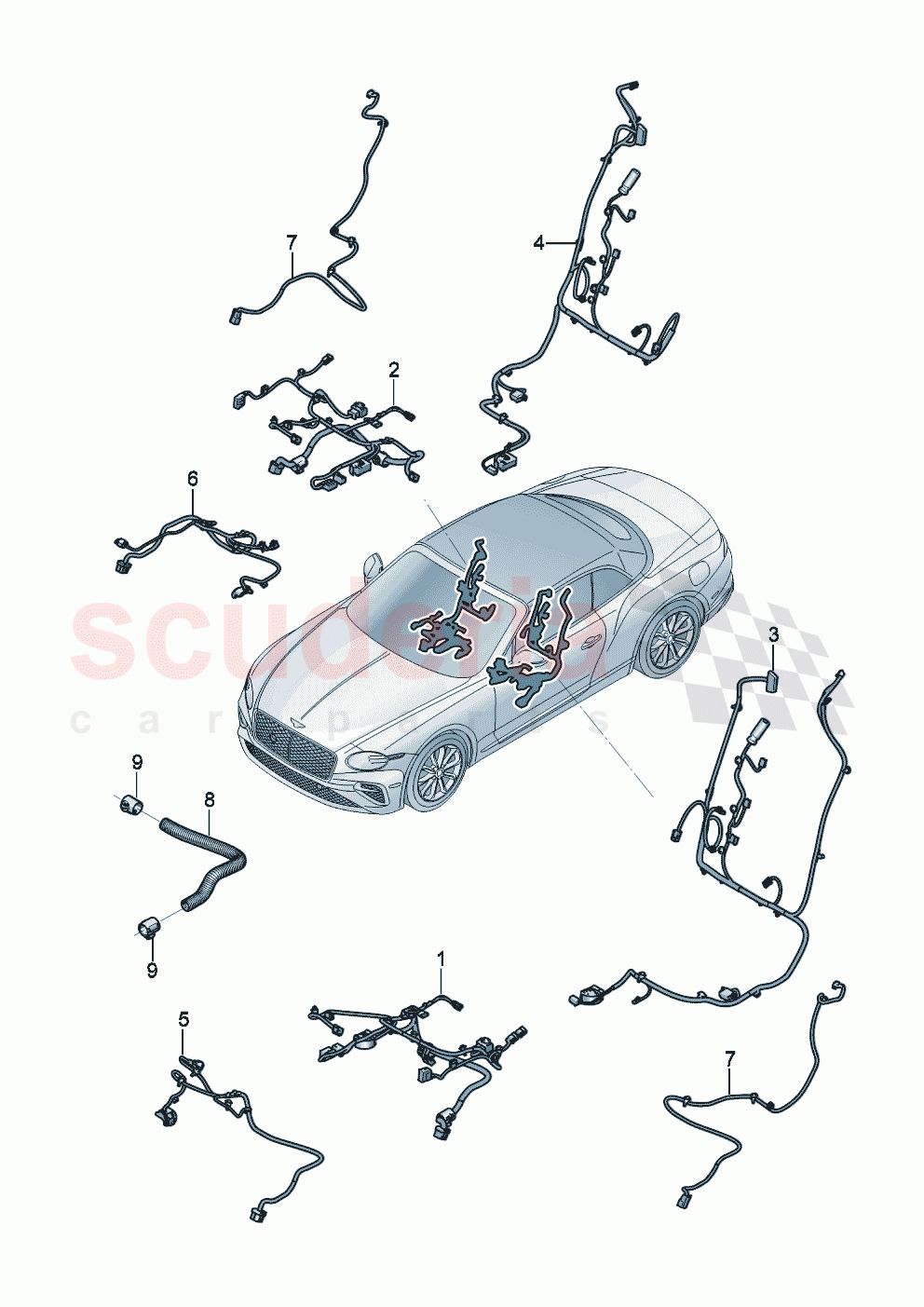 Additional wiring sets seats in cab of Bentley Bentley New Continental Convertible (2025-2026)