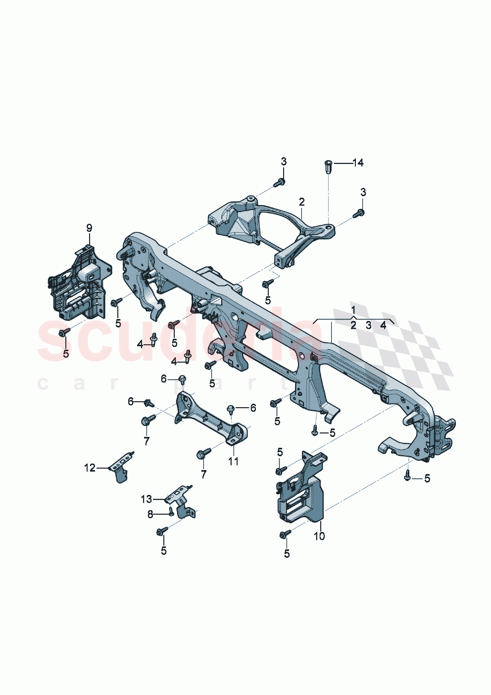 Cross member for dash panel dashboard carrier of Bentley Bentley New Continental GT (2025-2026)