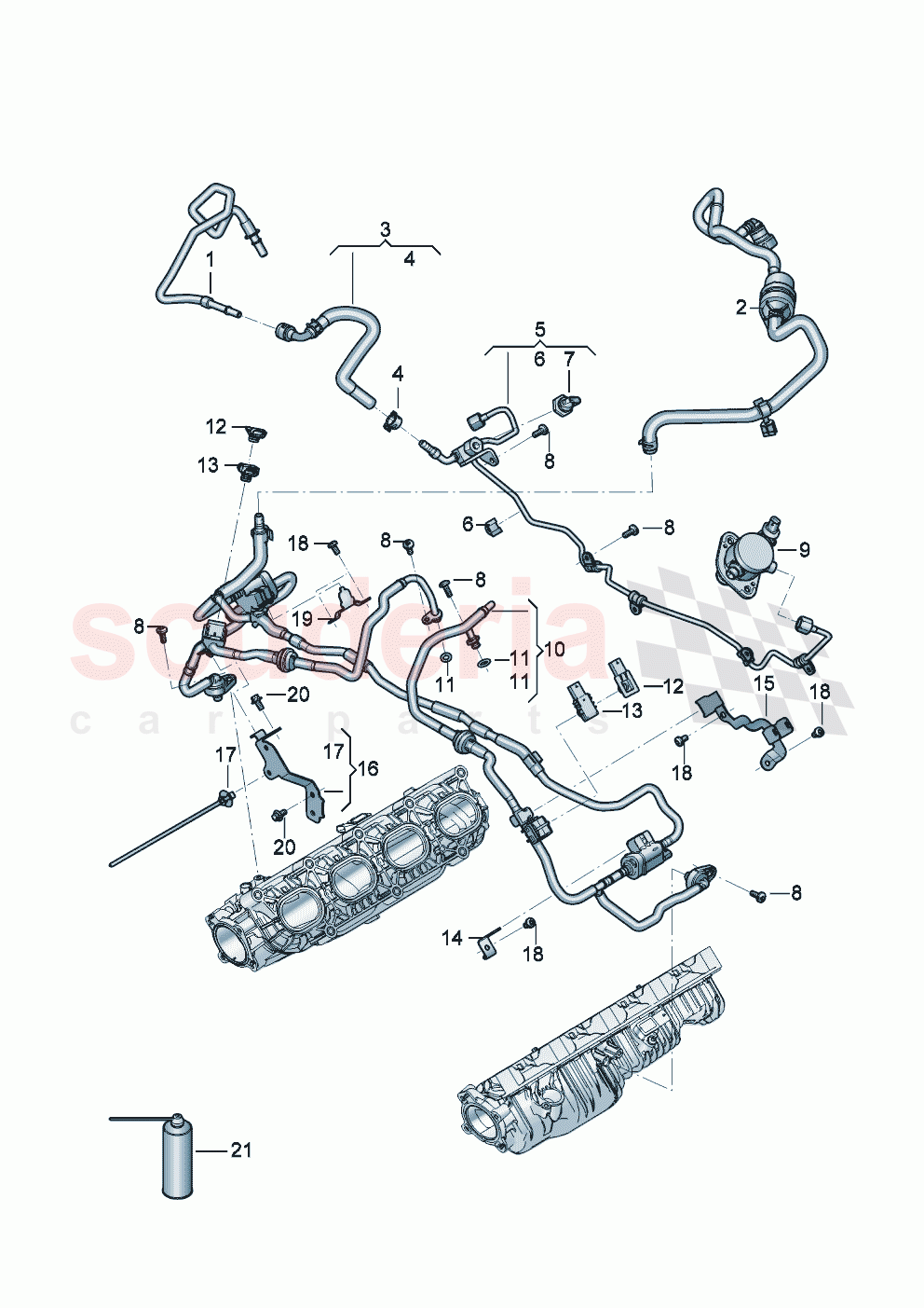 Fuel supply line Breather line Connecting tube with AKF valve of Bentley Bentley New Continental GT (2025-2026)