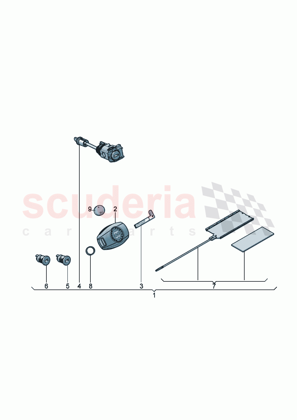 Lock cylinders main key valet key of Bentley Bentley New Continental GT (2025-2026)