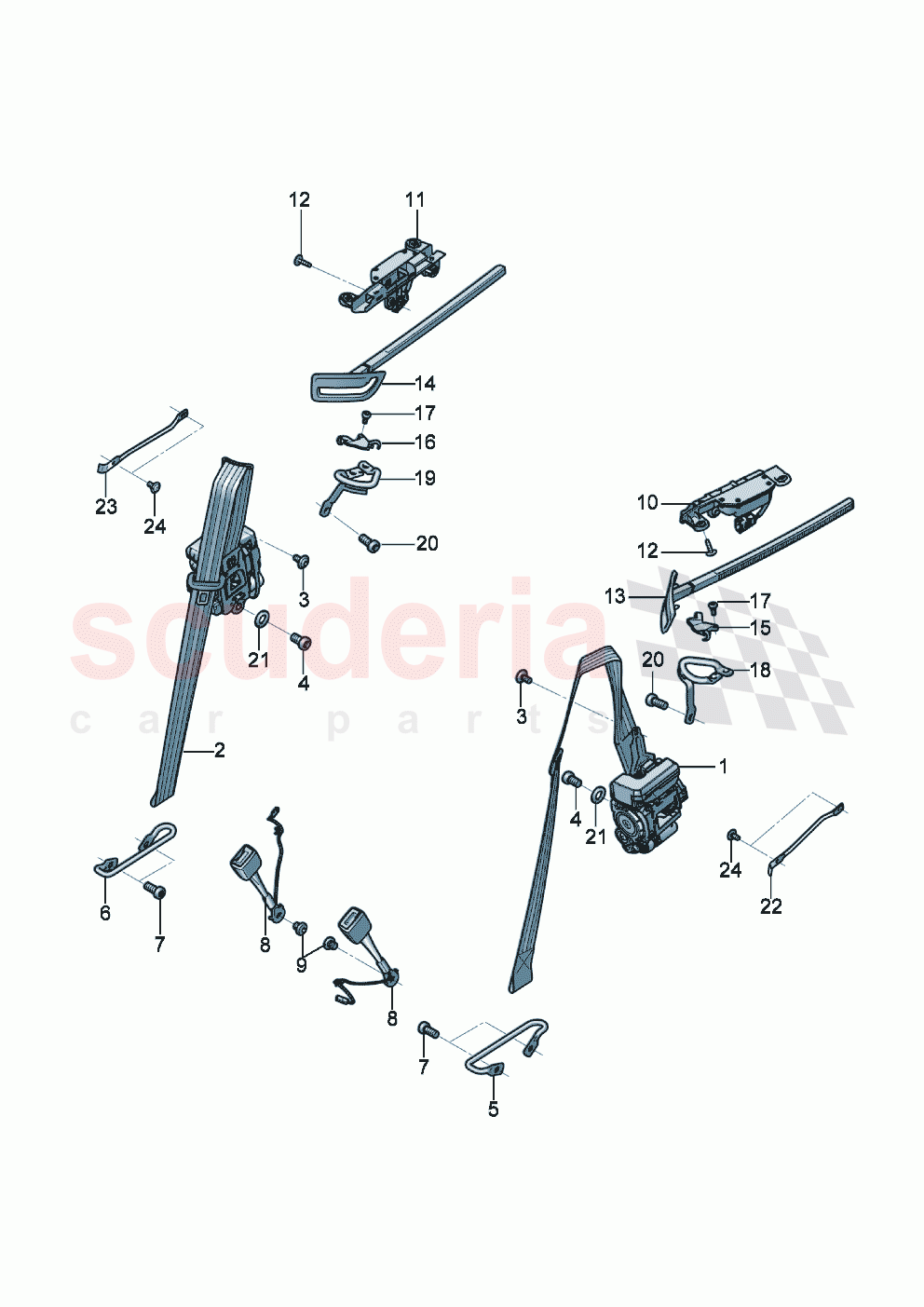 Seat belts of Bentley Bentley New Continental GT (2025-2026)