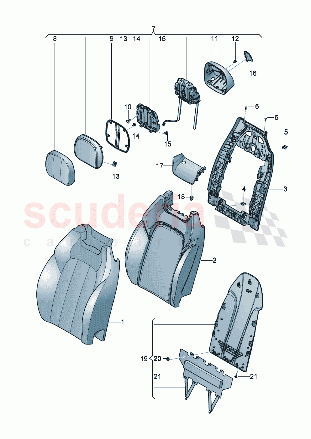 Seat back trim head restraint, adjustable of Bentley Bentley New Continental GT (2025-2026)