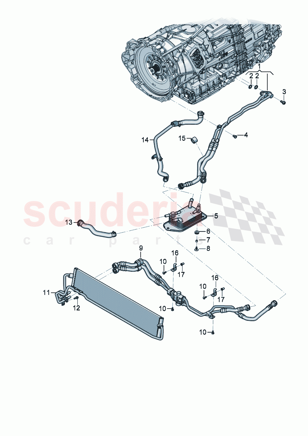 oil pressure line for gearbox oil cooling Gear oil cooler of Bentley Bentley New Continental GT (2025-2026)