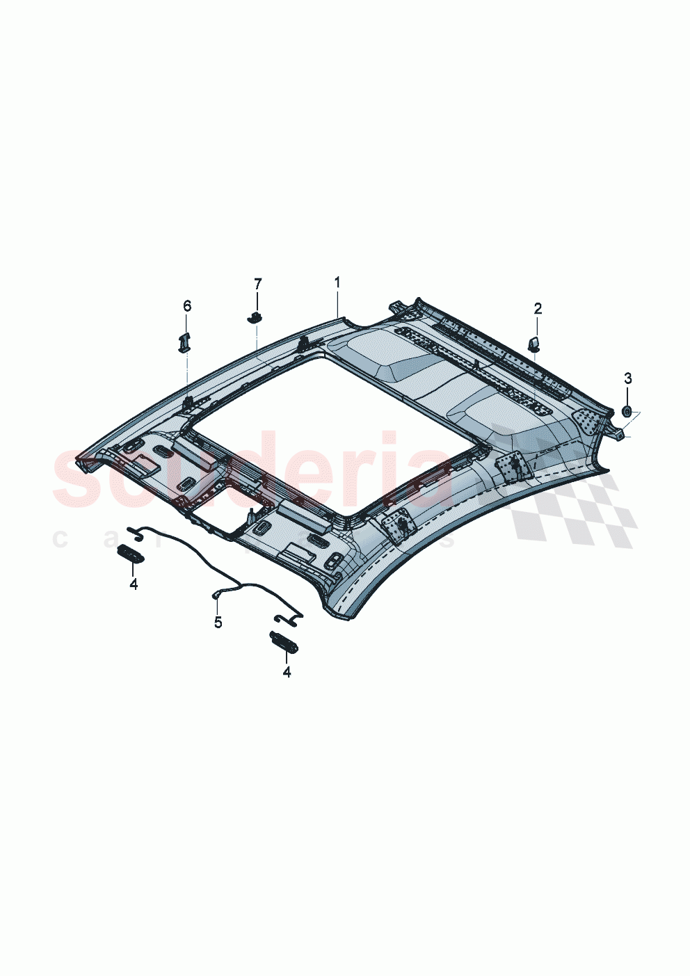 Moulded headliner Glass roof of Bentley Bentley New Continental GT (2025-2026)