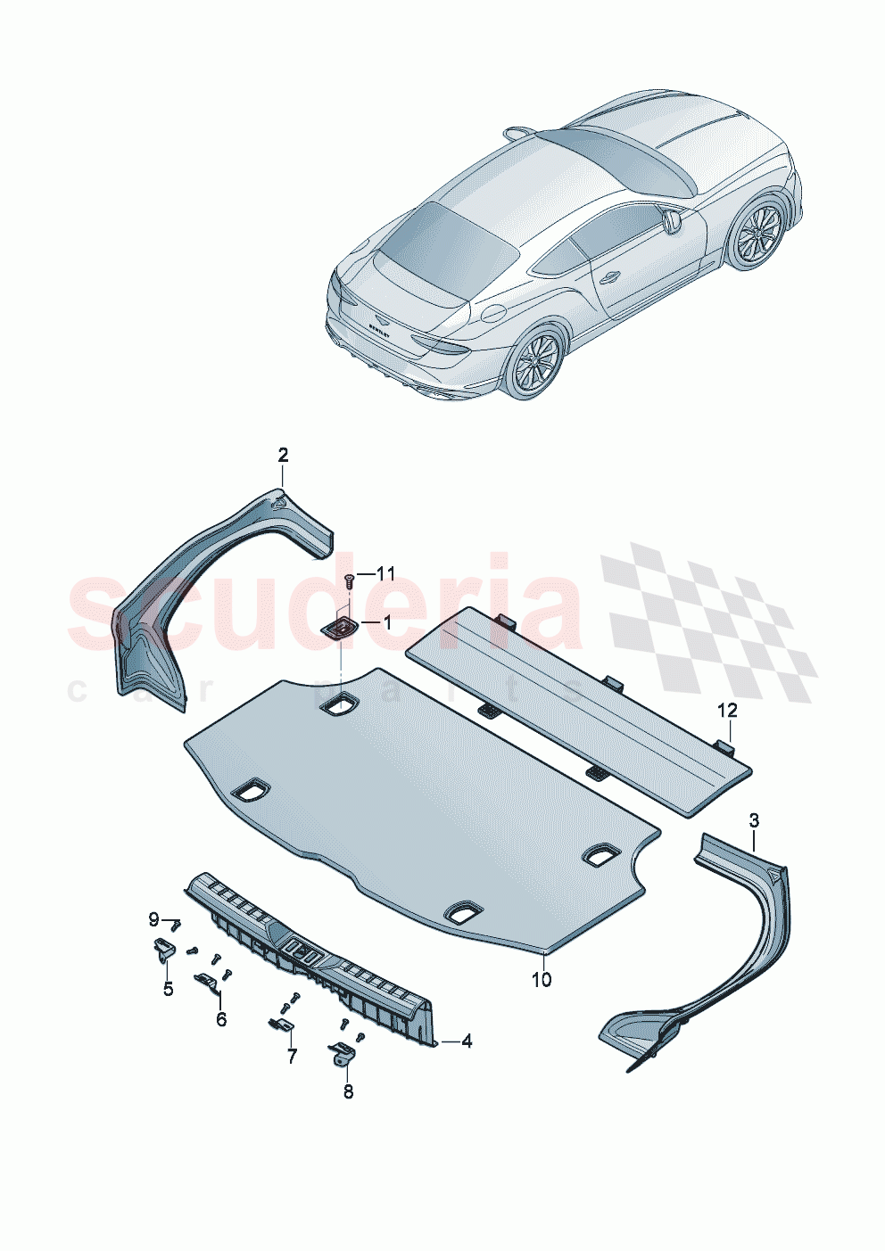 cover for luggage compartment of Bentley Bentley New Continental GT (2025-2026)