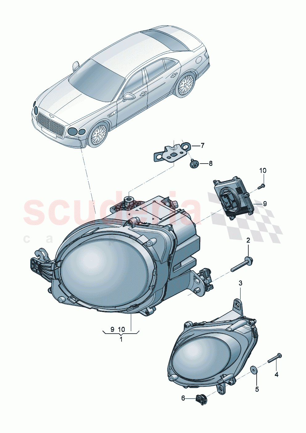 Headlights of Bentley Bentley New Flying Spur (2025-2026)