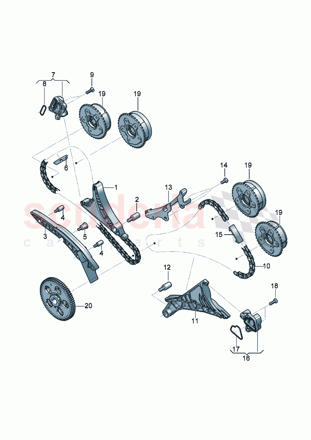 timing chain slide rail chain tensioner of Bentley Bentley New Flying Spur (2025-2026)