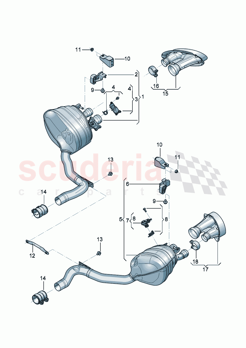 Rear silencer with exhaust flap Trim for exhaust tail pipe of Bentley Bentley New Flying Spur (2025-2026)