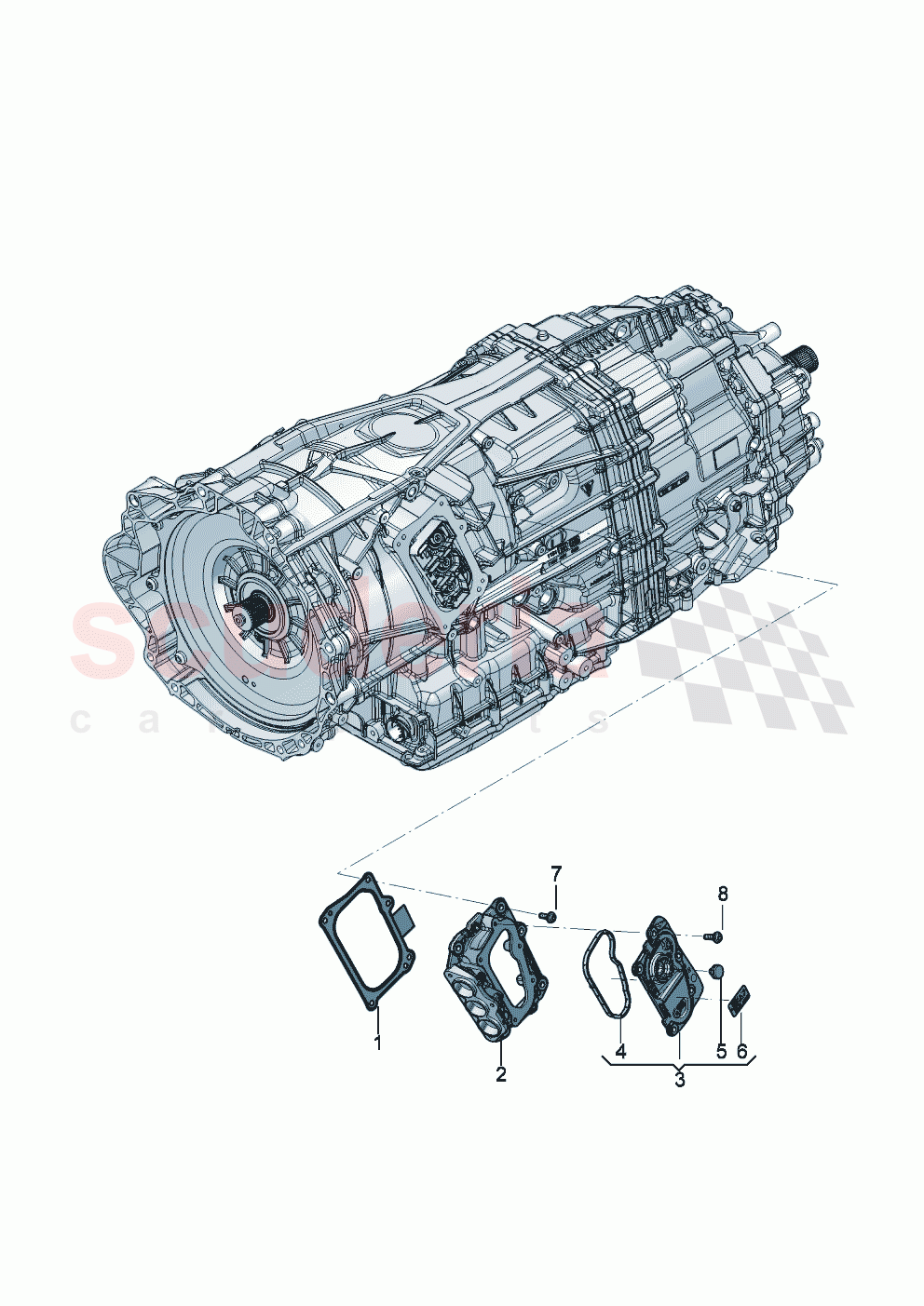 Housing cover Hi. volt. wire, tract. motor for 8-speed automatic gearbox of Bentley Bentley New Flying Spur (2025-2026)