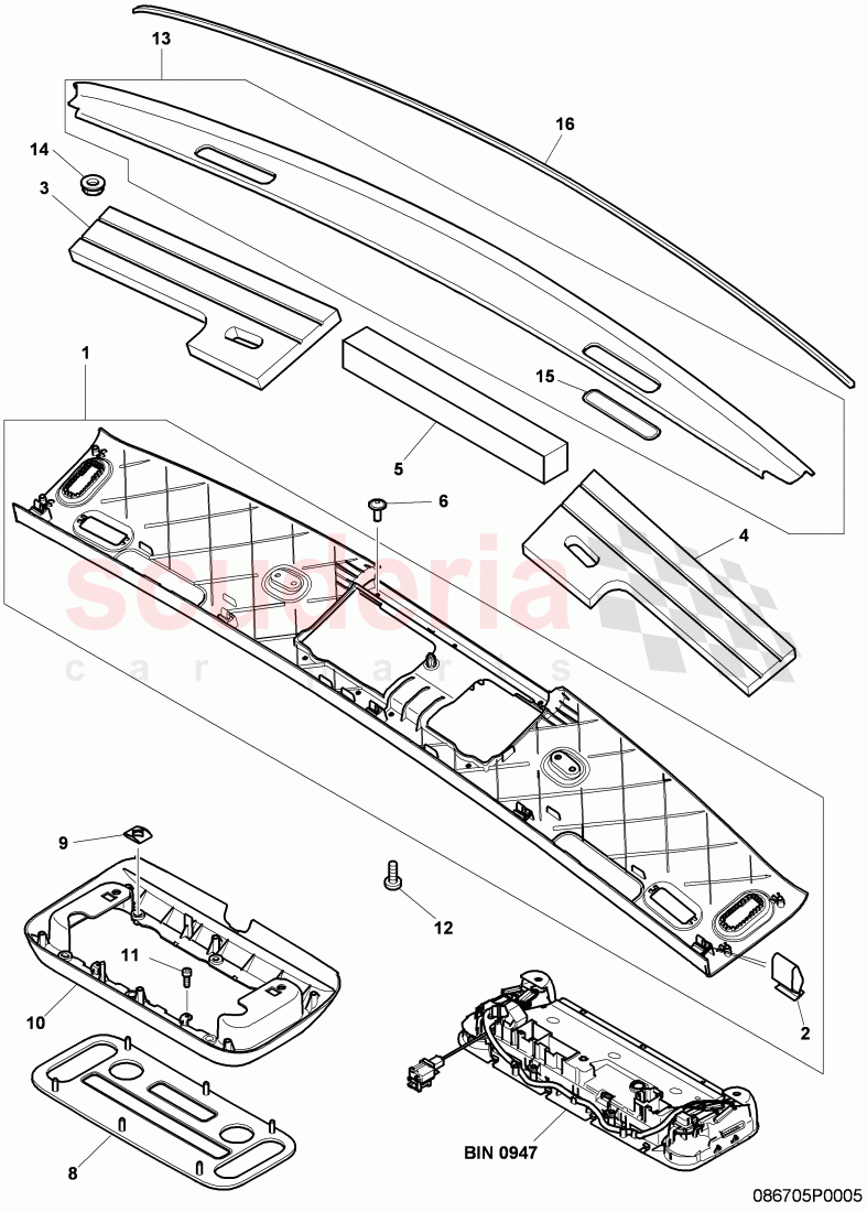 overhead console of Bentley Bentley Continental GTC (2006-2010)