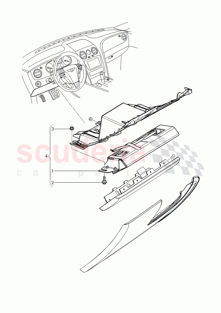 knee airbag unit of Bentley Bentley Continental GTC (2011+)