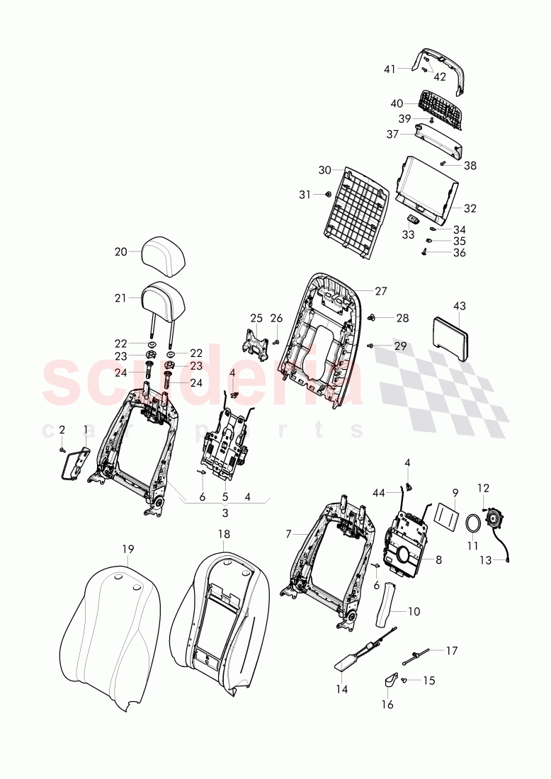 backrest cushion with cover, D - MJ 2017>> of Bentley Bentley Continental Flying Spur (2013+)